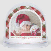 Eerste kerst als grootouders Arch Baby Foto Sneeuwbol (Voorkant)