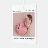 Eerste kerst als grootouders Baby Foto Custom Metalen Ornament (Voorkant links)