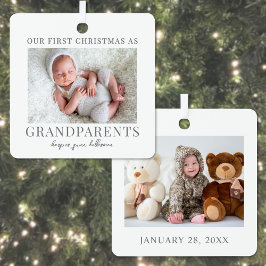 Eerste kerst als grootouders babyfoto metalen ornament