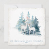 Eerste kerst als grootouders bos herten feestdagenkaart (Voorkant)