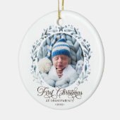 Eerste kerst als grootouders cut-out 2-foto keramisch ornament (Links)