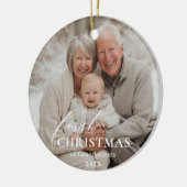 Eerste kerst als grootouders foto keramisch ornament (Links)