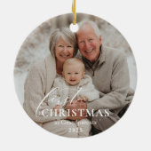 Eerste kerst als grootouders foto keramisch ornament (Achterkant)