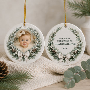 Eerste kerst als grootouders foto keramisch ornament