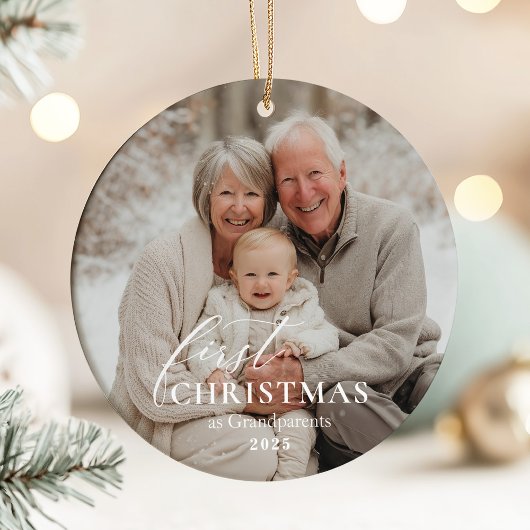 Eerste kerst als grootouders foto keramisch ornament