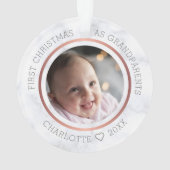Eerste kerst als grootouders foto marmer ornament (achterkant)