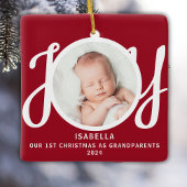 Eerste kerst als grootouders Foto Red Keepsake Keramisch Ornament