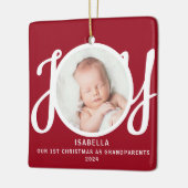 Eerste kerst als grootouders Foto Red Keepsake Keramisch Ornament (Links)