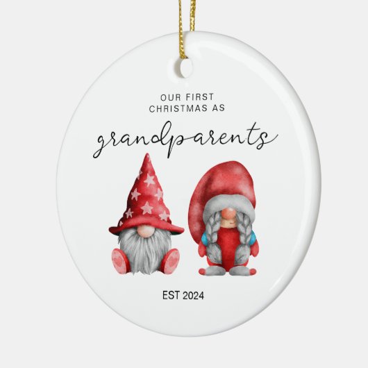 Eerste kerst als grootouders kerstgezin keramisch ornament (Links)