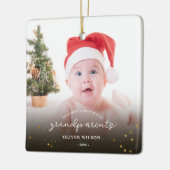 Eerste kerst als grootouders kerstgezin keramisch ornament (Links)