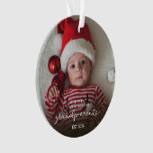 Eerste kerst als grootouders kerstgezin ornament (voorkant)