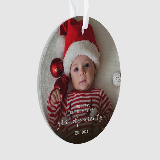 Eerste kerst als grootouders kerstgezin ornament (voorkant)