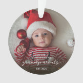 Eerste kerst als grootouders kerstgezin ornament (voorkant)