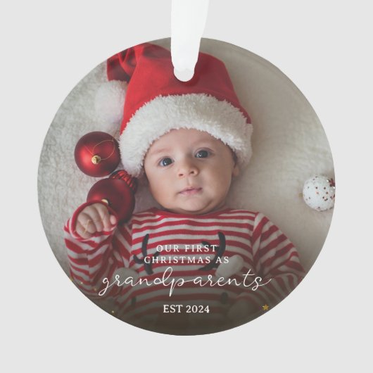 Eerste kerst als grootouders kerstgezin ornament (voorkant)