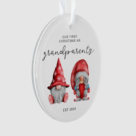 Eerste kerst als grootouders kerstgezin ornament (voorkant)