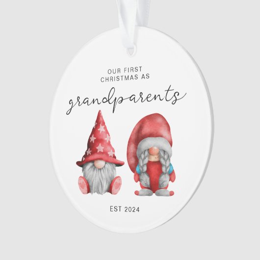 Eerste kerst als grootouders kerstgezin ornament (voorkant)