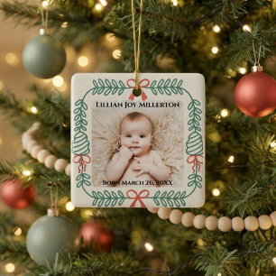 Eerste kerst als grootouders krans foto keramisch ornament