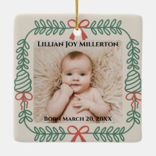 Eerste kerst als grootouders krans foto keramisch ornament