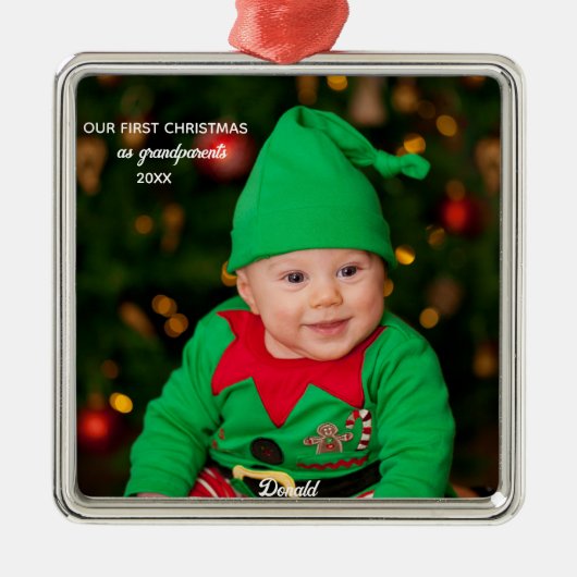 Eerste kerst als grootouders - Metal Ornament (Voorkant)