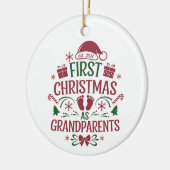 Eerste kerst als grootouders, oma, opa keramisch ornament (Links)
