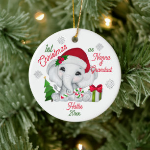 Eerste kerst als grootouders Schattigee olifant Keramisch Ornament