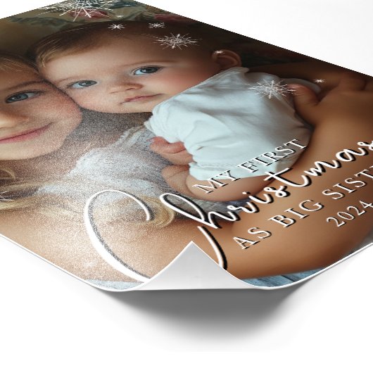 Eerste kerst als grote zus foto afdruk (Hoek)