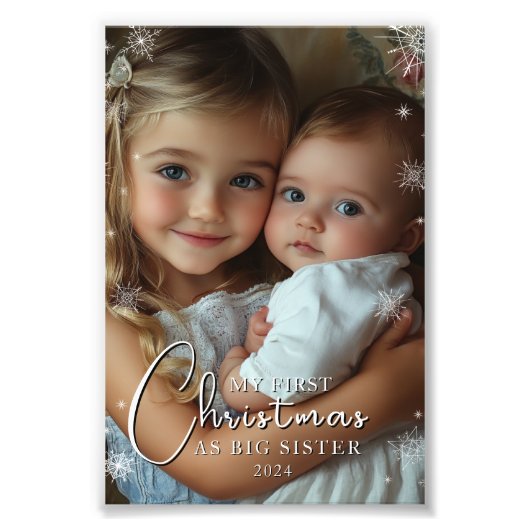 Eerste kerst als grote zus foto afdruk (Voorkant)