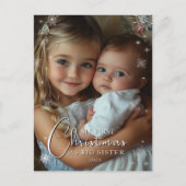 Eerste kerst als grote zusterfoto briefkaart (Voorkant)