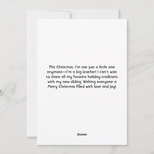 Eerste kerst als grote zusterfoto feestdagenkaart (Achterkant)