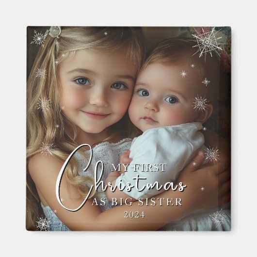 Eerste kerst als grote zusterfoto magneet (Voorkant)