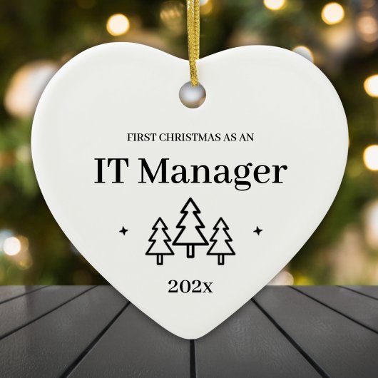 Eerste kerst als IT-manager 2026 Keramisch Ornament