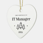 Eerste kerst als IT-manager 2026 Keramisch Ornament (Links)