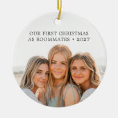 Eerste kerst als kamergenoten vrienden BFF Foto Keramisch Ornament (Voorkant)