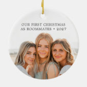 Eerste kerst als kamergenoten vrienden BFF Foto Keramisch Ornament (Achterkant)