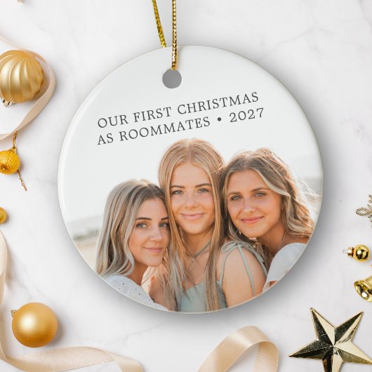 Eerste kerst als kamergenoten vrienden BFF Foto Keramisch Ornament