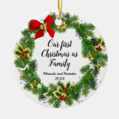 Eerste kerst als kerstfoto keramisch ornament (Voorkant)