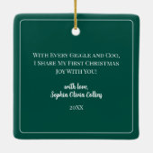 Eerste kerst als kleinkind van grootouders keramisch ornament (Achterkant)