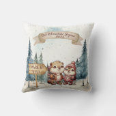 Eerste kerst als koppel Kerstmis Nieuwgetrouwd Orn Kussen (Achterkant)