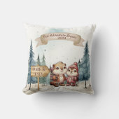 Eerste kerst als koppel Kerstmis Nieuwgetrouwd Orn Kussen (Voorkant)