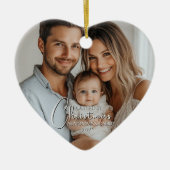 Eerste kerst als mama en papa aangepaste foto keramisch ornament (Voorkant)
