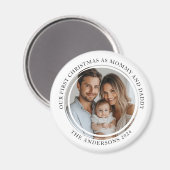 Eerste kerst als mama en papa aangepaste foto magneet (Voorkant / Achterkant)