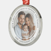 Eerste kerst als mama en papa aangepaste foto metalen ornament (Links)
