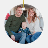 Eerste kerst als mama en papa Fotoherinnering Keramisch Ornament (Achterkant)
