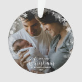 Eerste kerst als mama en papa Snowflake Foto Ornament (voorkant)