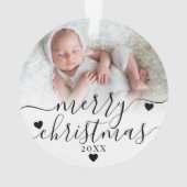 Eerste kerst als mama papa Baby foto Ornament (achterkant)