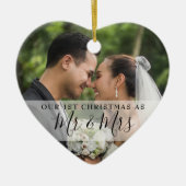 Eerste kerst als meneer & mevrouw 2 foto keramisch ornament (Voorkant)