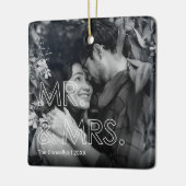 Eerste kerst als meneer & mevrouw foto keramisch ornament (Links)