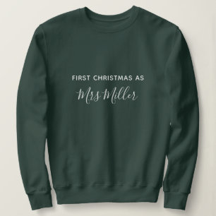 Eerste kerst als mevrouw gepersonaliseerde sweatsh trui