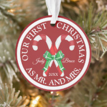 Eerste kerst als mijnheer en mevrouw Acryl Ornamen