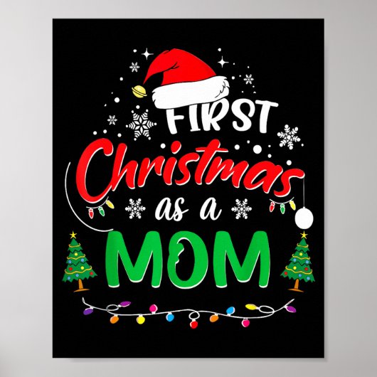 Eerste kerst als moeder 1e kerst bijpassende Fa Poster (Voorkant)